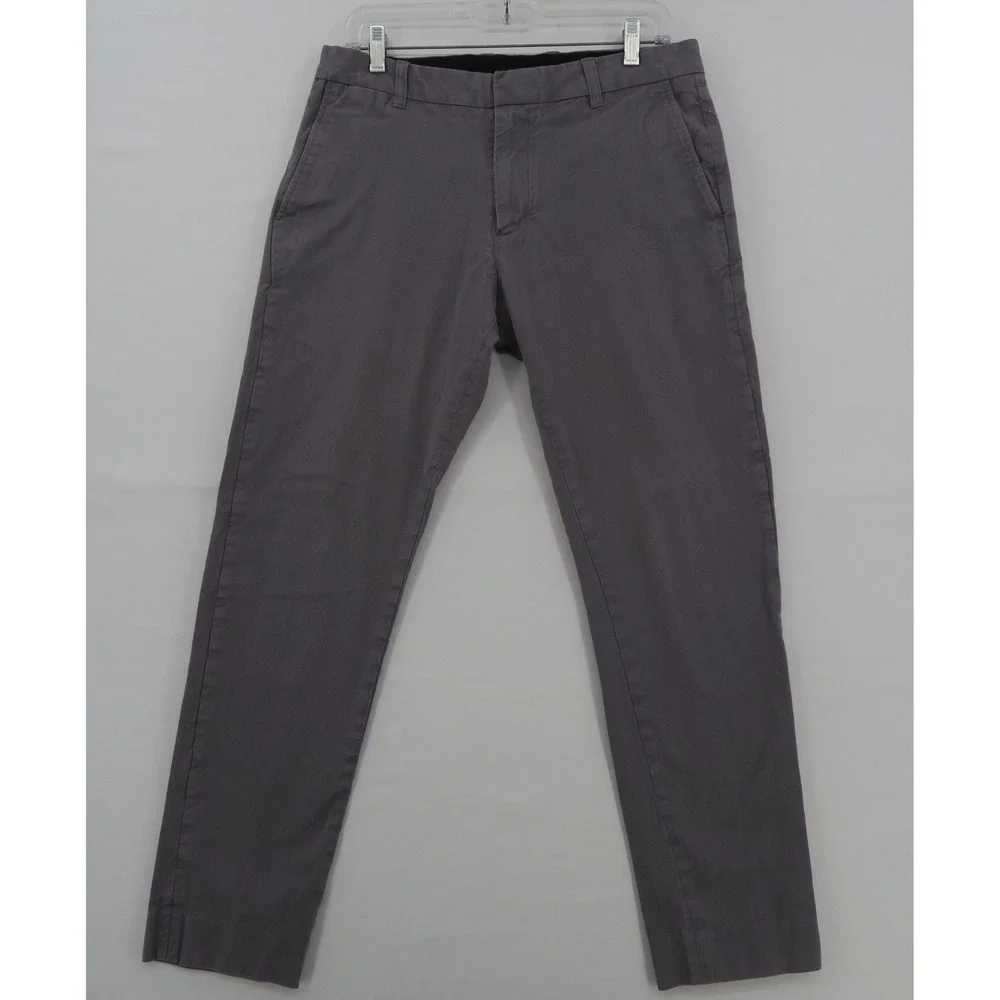 Vince Griffith Slim Fit Chino Pants Mens 32 Grey Cotton Stretch Trousers